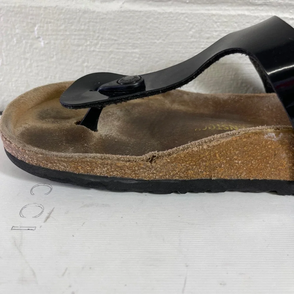 Birkenstock Gizeh Mix Match Black Leather Thong Sandals Women's 40 EU/42 EU